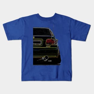 Neon Edge Black Honda Civic Vector Back Tee Kids T-Shirt